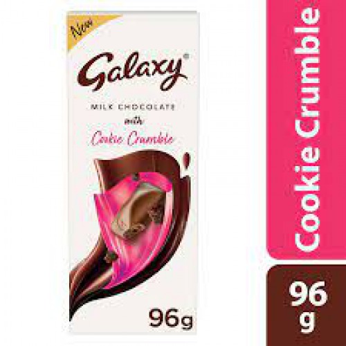 Galaxy Milk Chocolate With Cookie Crumble - Premium Quality, Rich & Creamy Texture, 96 g