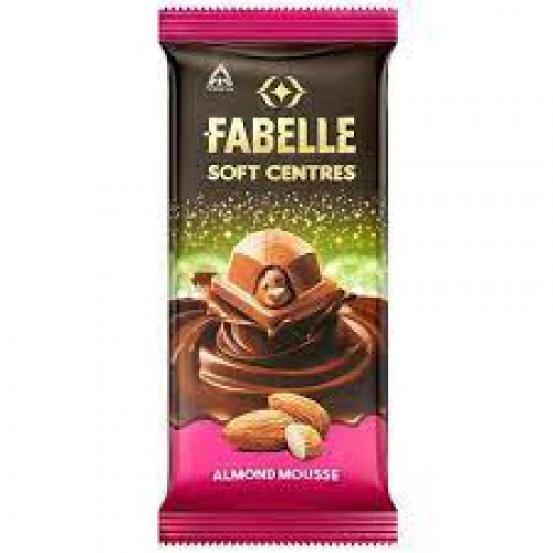 Fabelle Soft Centres - Almond Mousse, Centre-Filled Premium Milk Chocolate Bar, 58 g