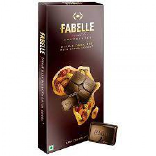 Fabelle Exquisite Divine 84% Dark Chocolate - Luxury Bar With Ghana Cocoa, 100 g Carton