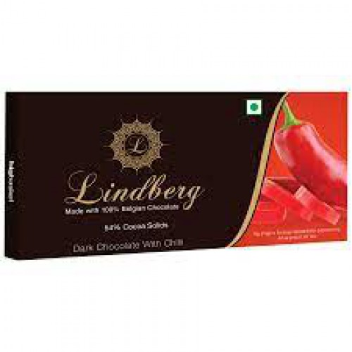 Lindberg 100% Belgian Dark Chocolate - Chilli, 54% Cocoa Solids, 50 g