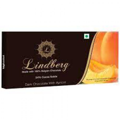 Lindberg 100% Belgian Dark Chocolate - with Apricot, 54% Cocoa Solids, 50 g