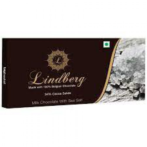 Lindberg 100% Belgian Milk Chocolate - Sea Salt, 34% Cocoa Solids, 50 g