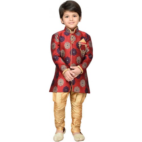 Boys Festive & Party Sherwani and Churidar Set