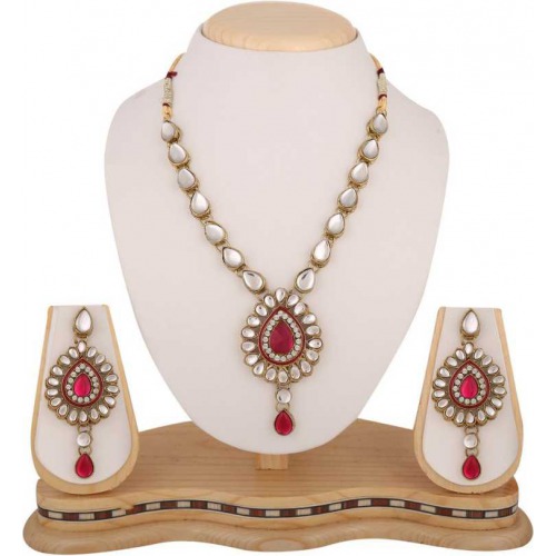 Alloy Gold-plated Jewel Set  (Pink)