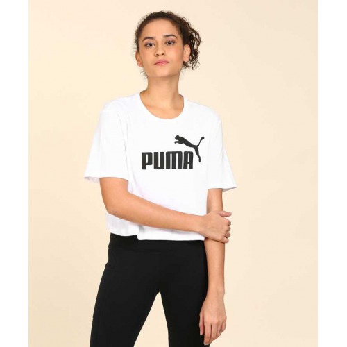 Printed Women Round Neck Black T-Shirt