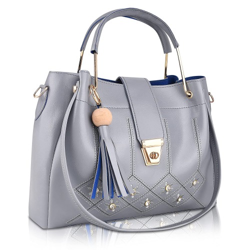 Women Grey Shoulder Bag Set Of 3